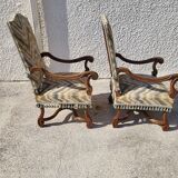 Pair of armchairs louis xiii of the xix th century
