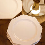 Lot 5 plates dessert enamelled octagonal