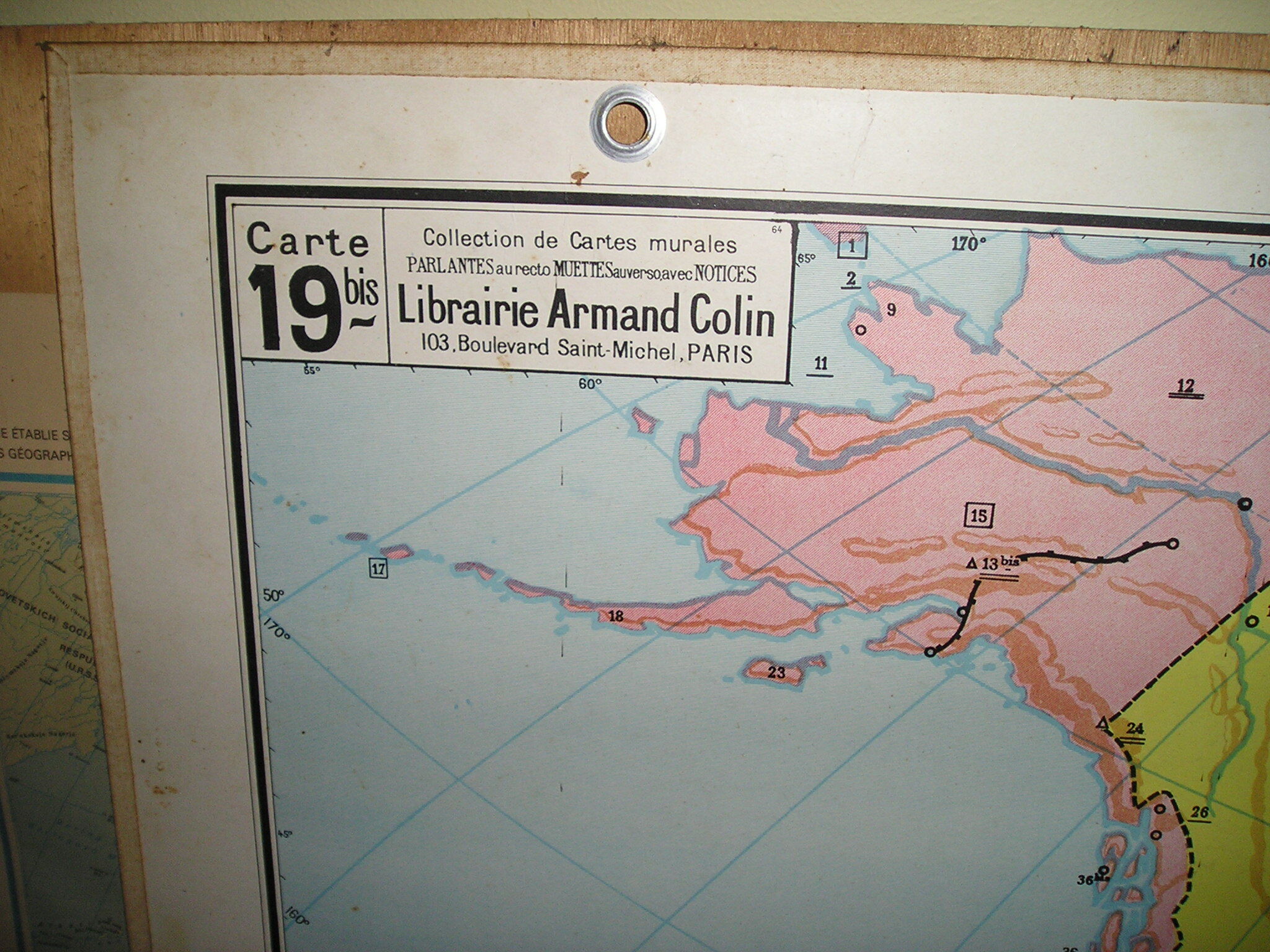 School map Vidal-Lablache n ° 19 'North America policy' at Armand Colin