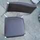 Vintage chrome metal chair and faux black leather