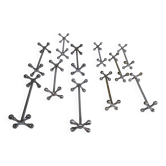 Onze porte-couteau "croisillons" métal design années 70
