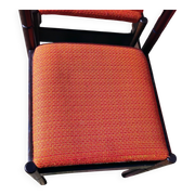 6 chaises vintage bois et tissu orange