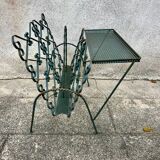 Vintage wrought iron magazine rack, Matego.