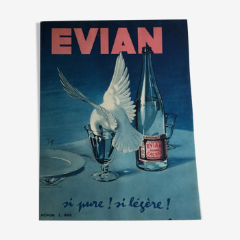 Authentic plastic advertising poster A4 EVIAN