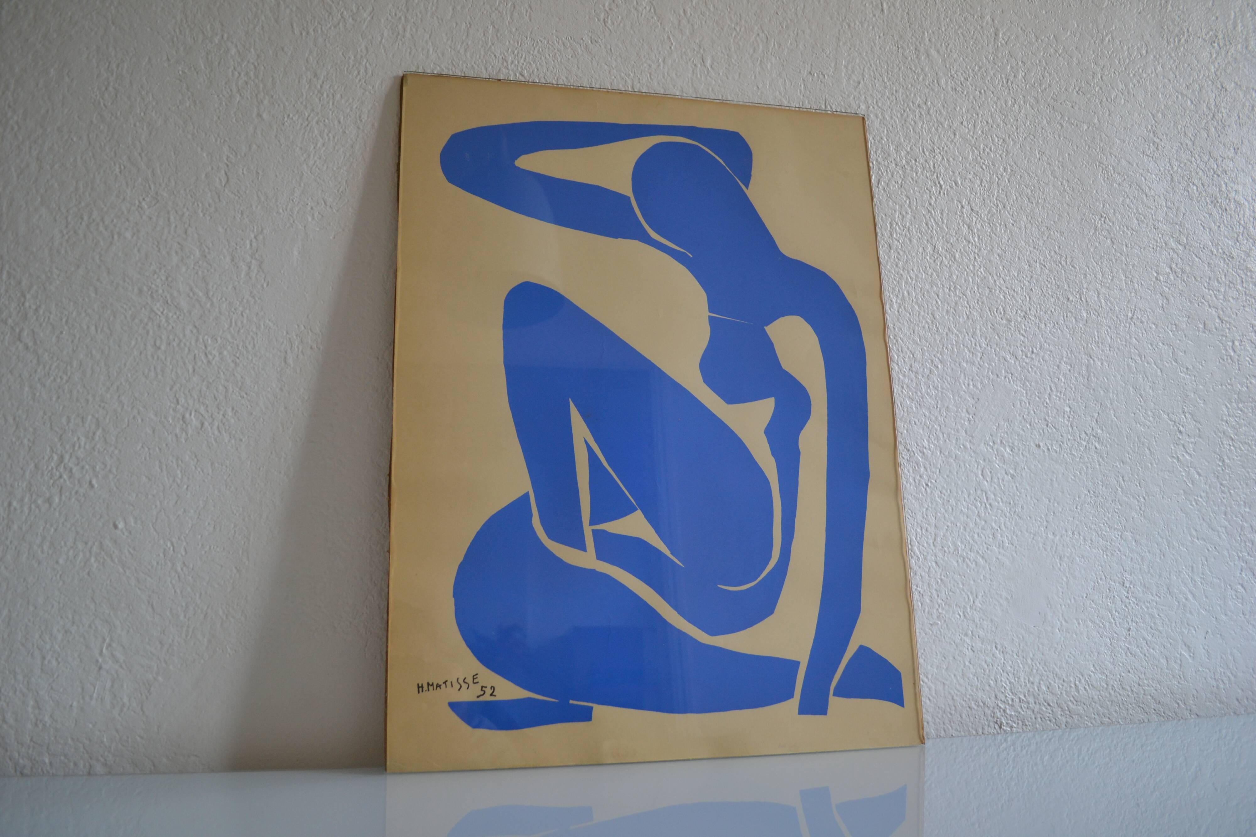 Matisse " nu bleu " 1952 screen print poster spadem 1971