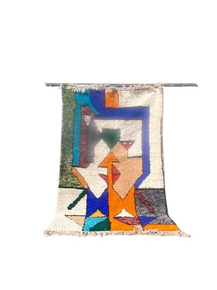Handmade Colourful Moroccan Wool Rug – Authentic Berber Art & Vibrant Design