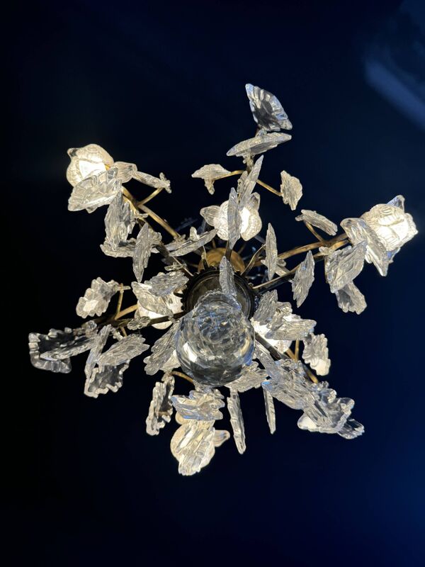 Lustre Cage Du XIXe En Cristal Et Bronze Doré (belle Qualité)