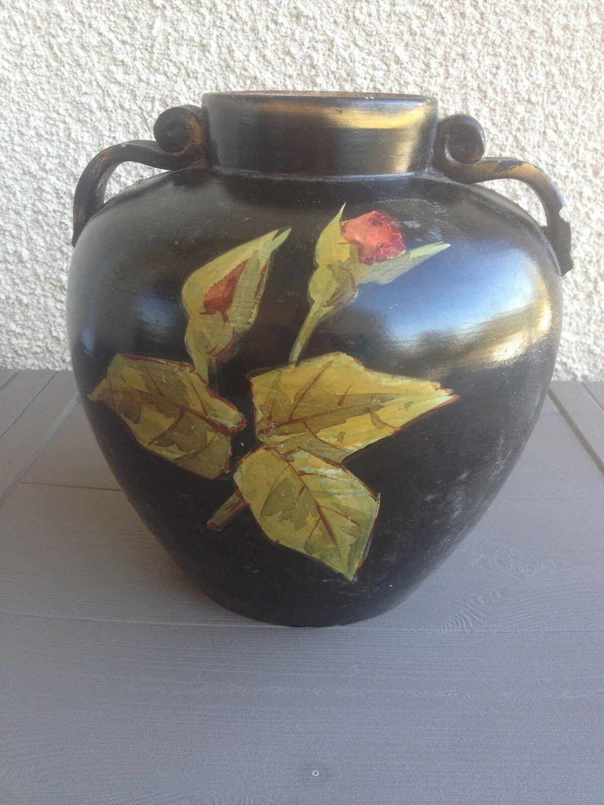 Painted terracotta ball vase by Georges Baud Gulf Juan