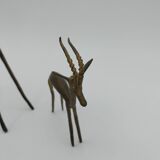 African brass animals giraffe and gazelle