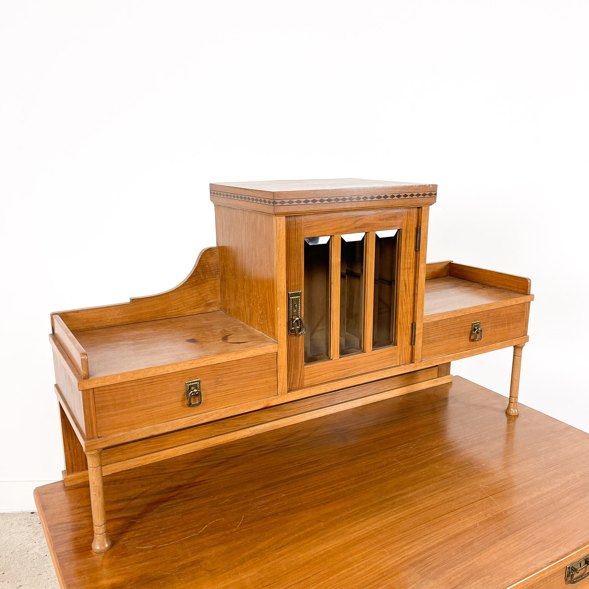 Antique french walnut wooden ladies writing desk