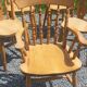 Set of 4 chairs and 1 armchair in mountain style.