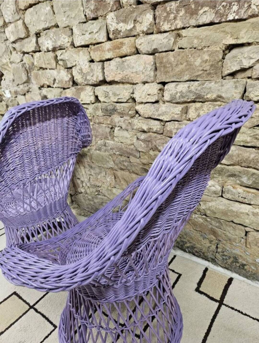 Pair of rattan and wicker armchairs, 1960s