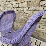Paire de fauteuil rotin osier 1960