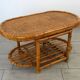 Table basse vintage bambou et osier tressé