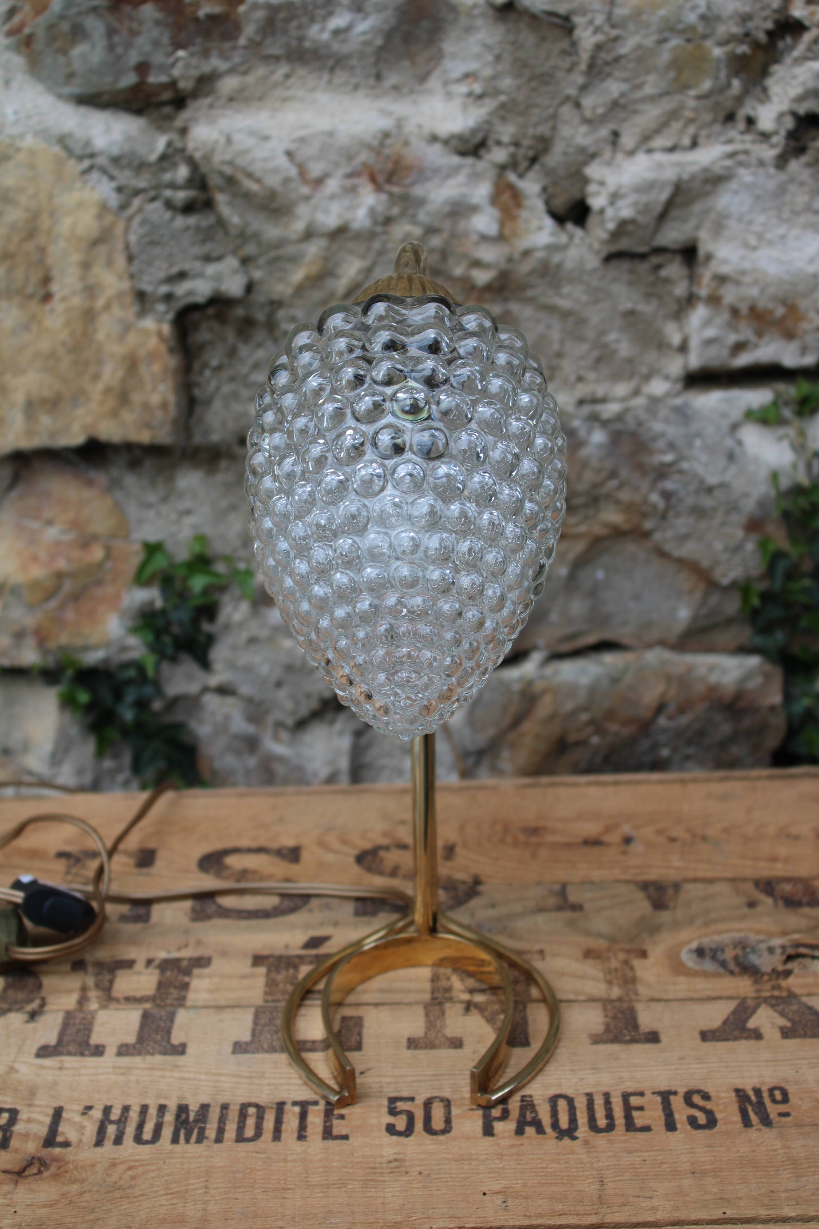 Brass pine cone lamp