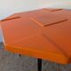 Set of 4 orange fibreglass tables from the 70s space age.