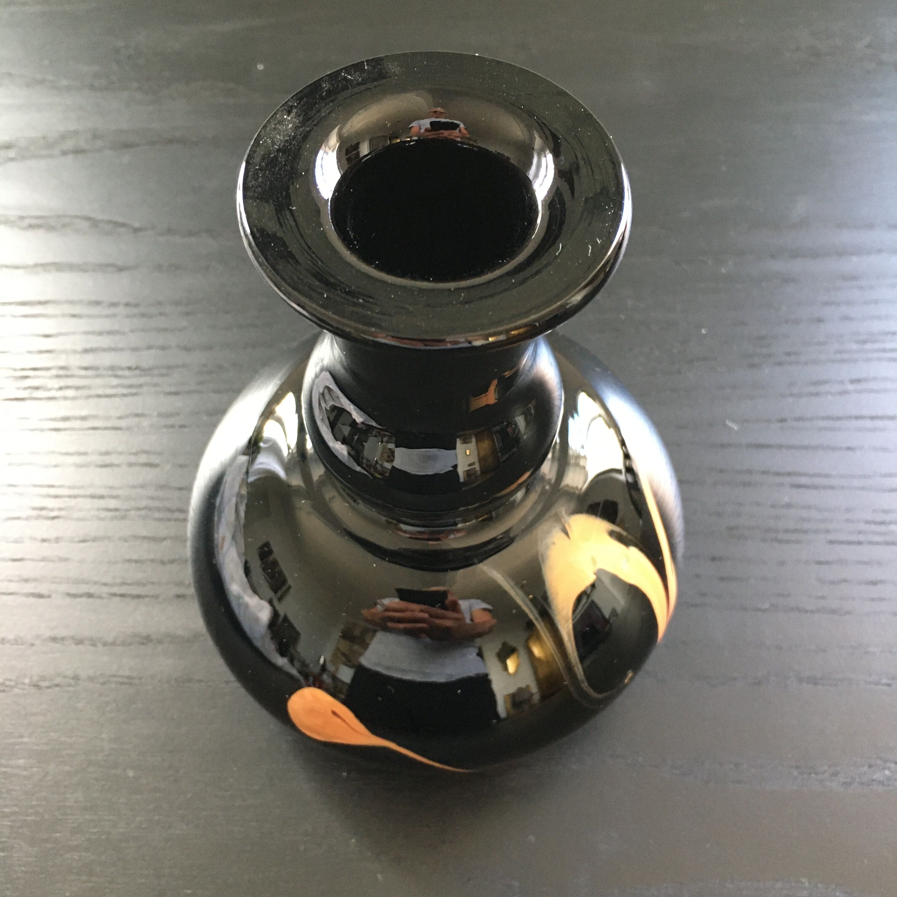 Black glass vase
