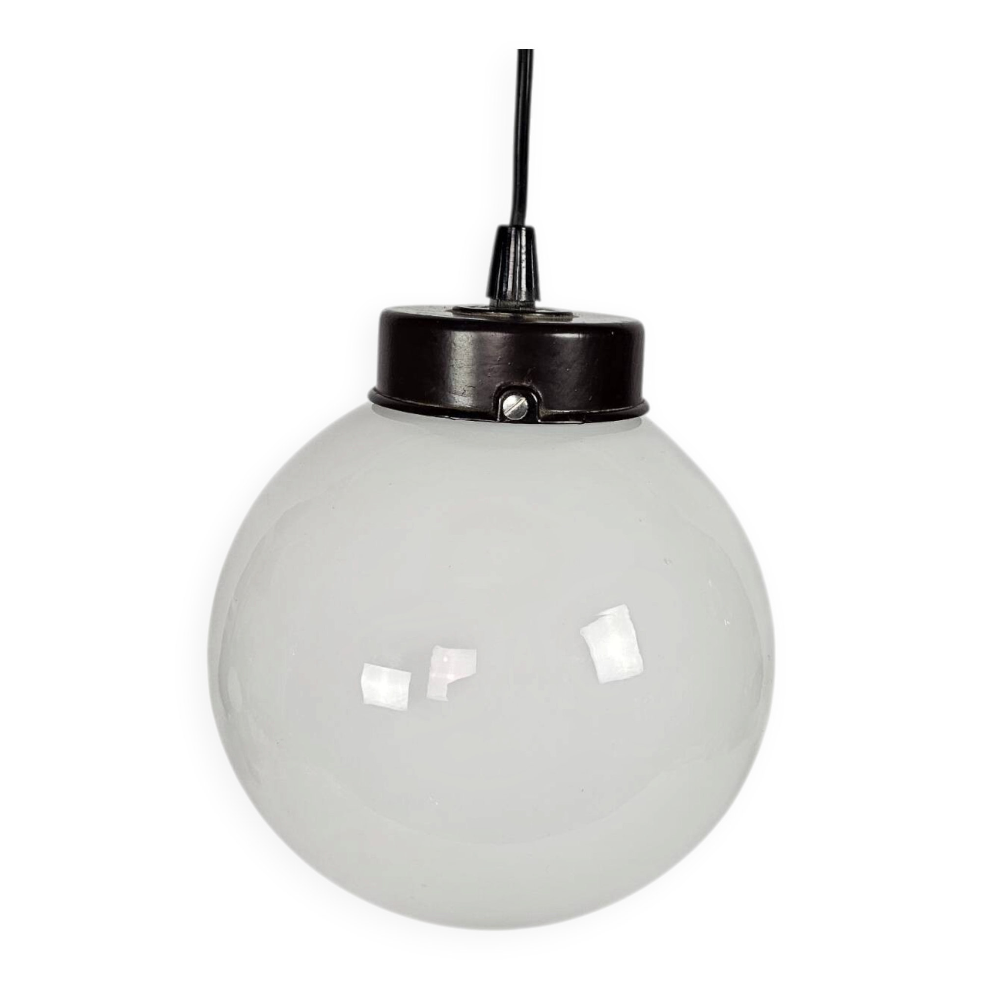 Gispen/Thabur style - pendant lamp - Bauhaus - opaline - Bakelite - 60s