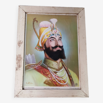 Old lithograph signed by Guru Govind Singh