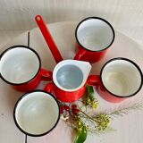 Enamelled mugs and pourers