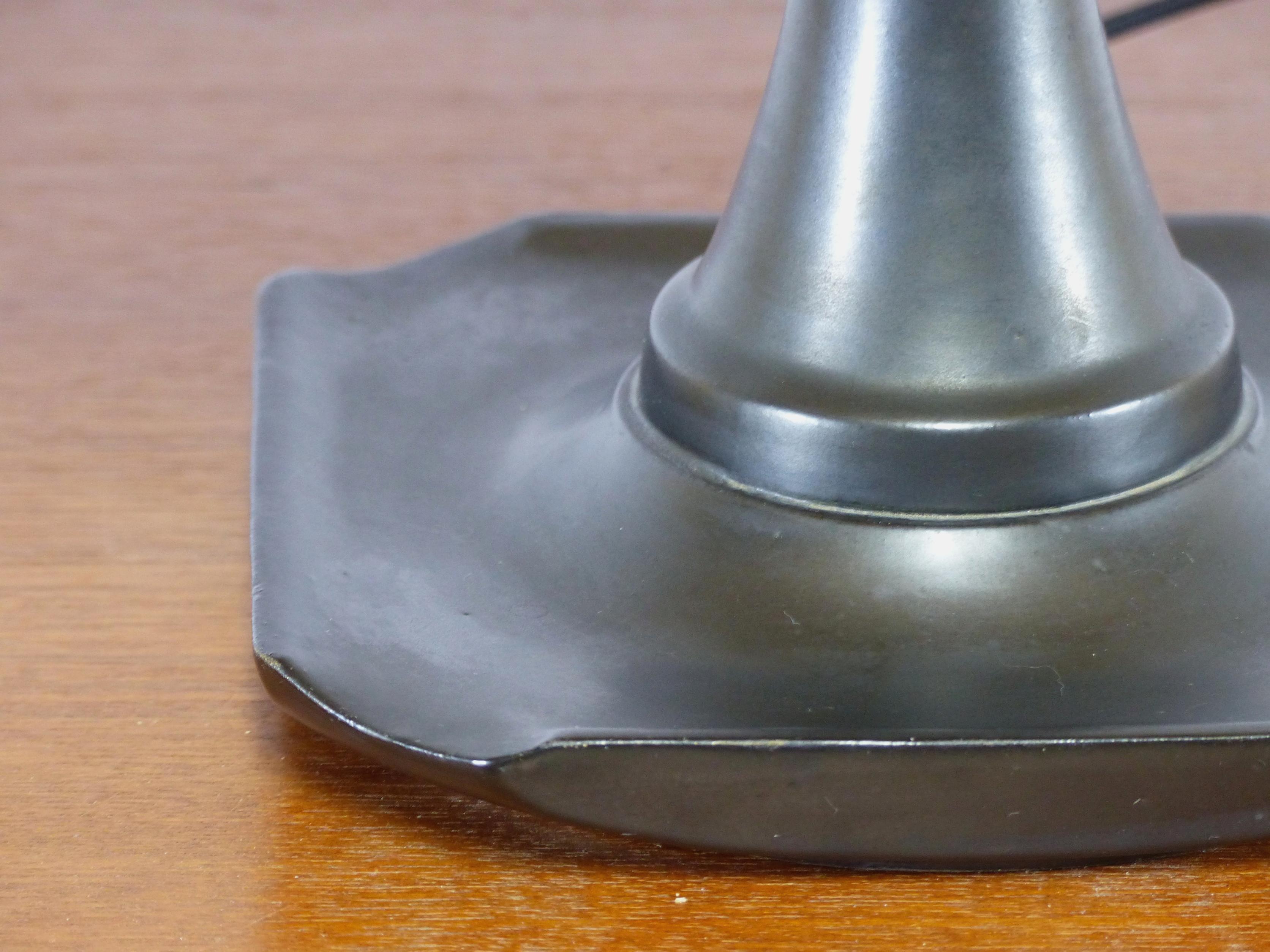 Baluster lamp in glossy black enamelled earthenware