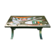 Vintage ceramic coffee table Vallauris spirit with metal x base