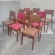 Set 7 chaises et 2 fauteuils bridge vintage chêne+simili