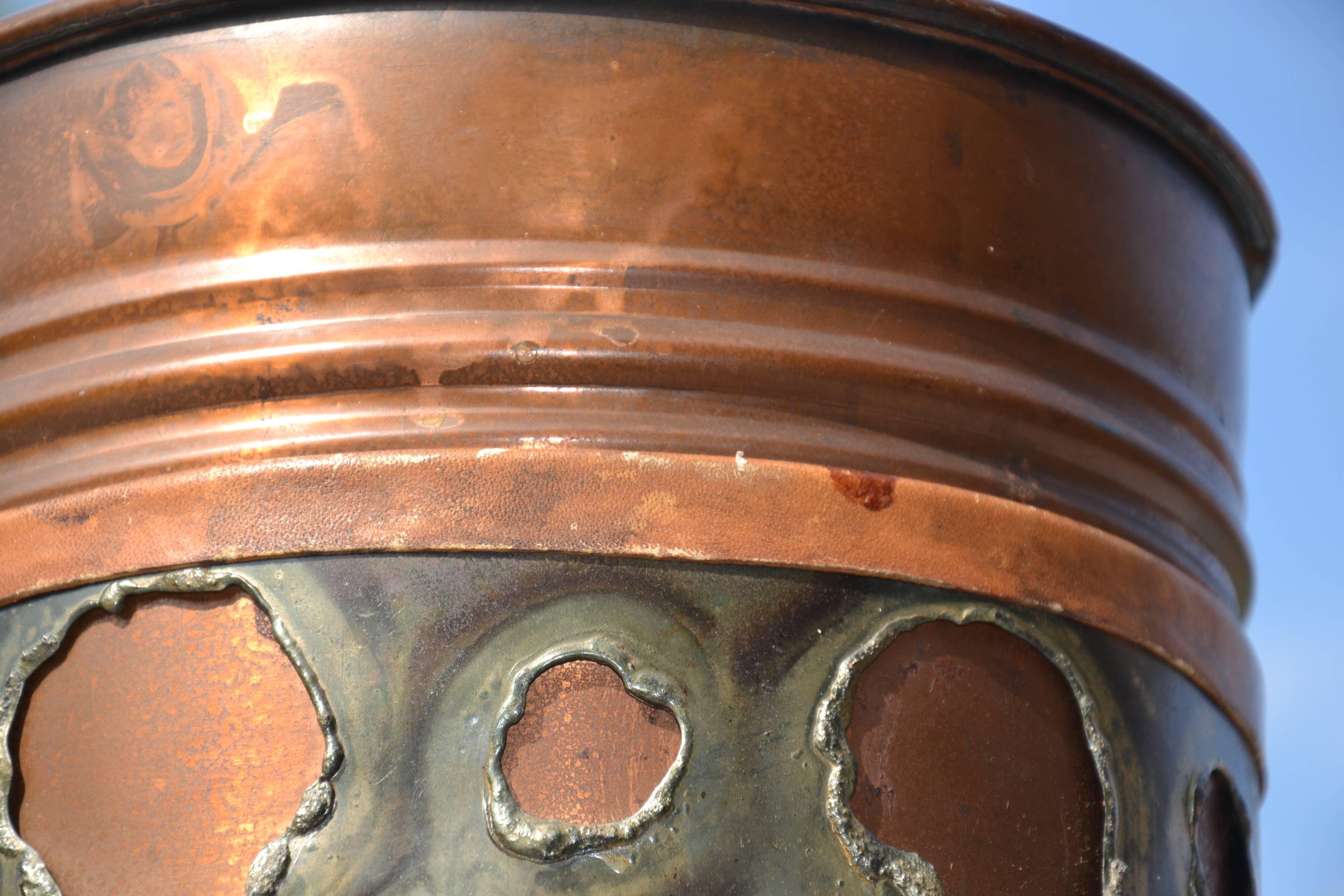 Vintage umbrella stand Sara Italy "copper blade"