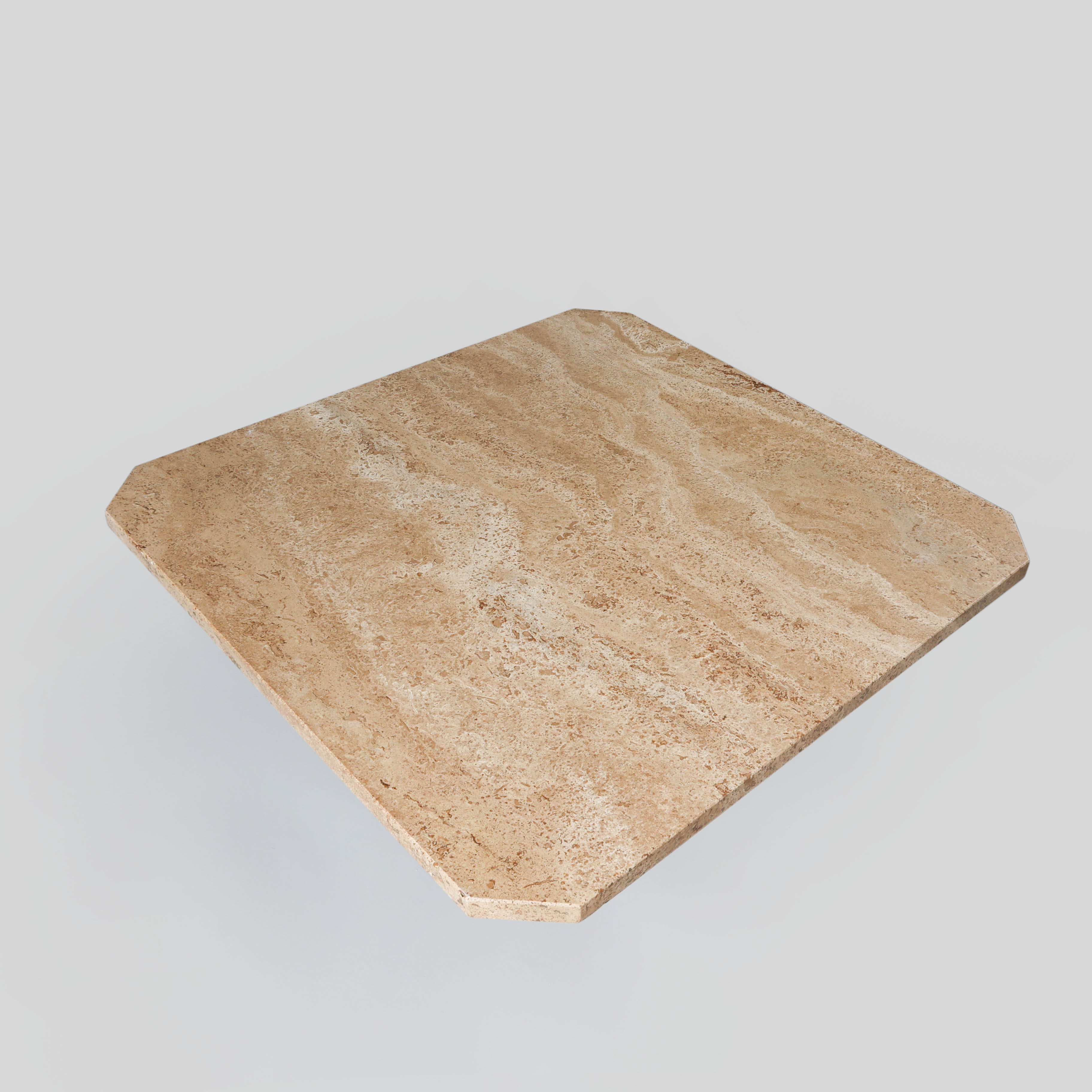 Mid Century brown travertine coffee table