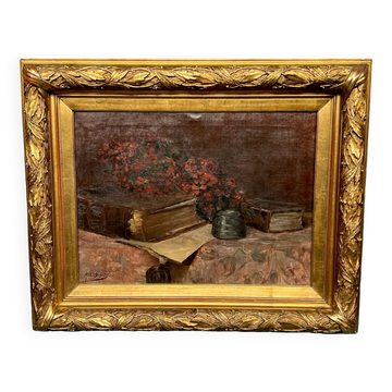 M. Van Der Borght. "Nature morte aux fleurs."