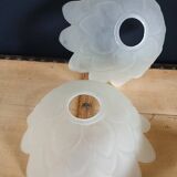 Set of 3 Art Deco glass paste pendant lights