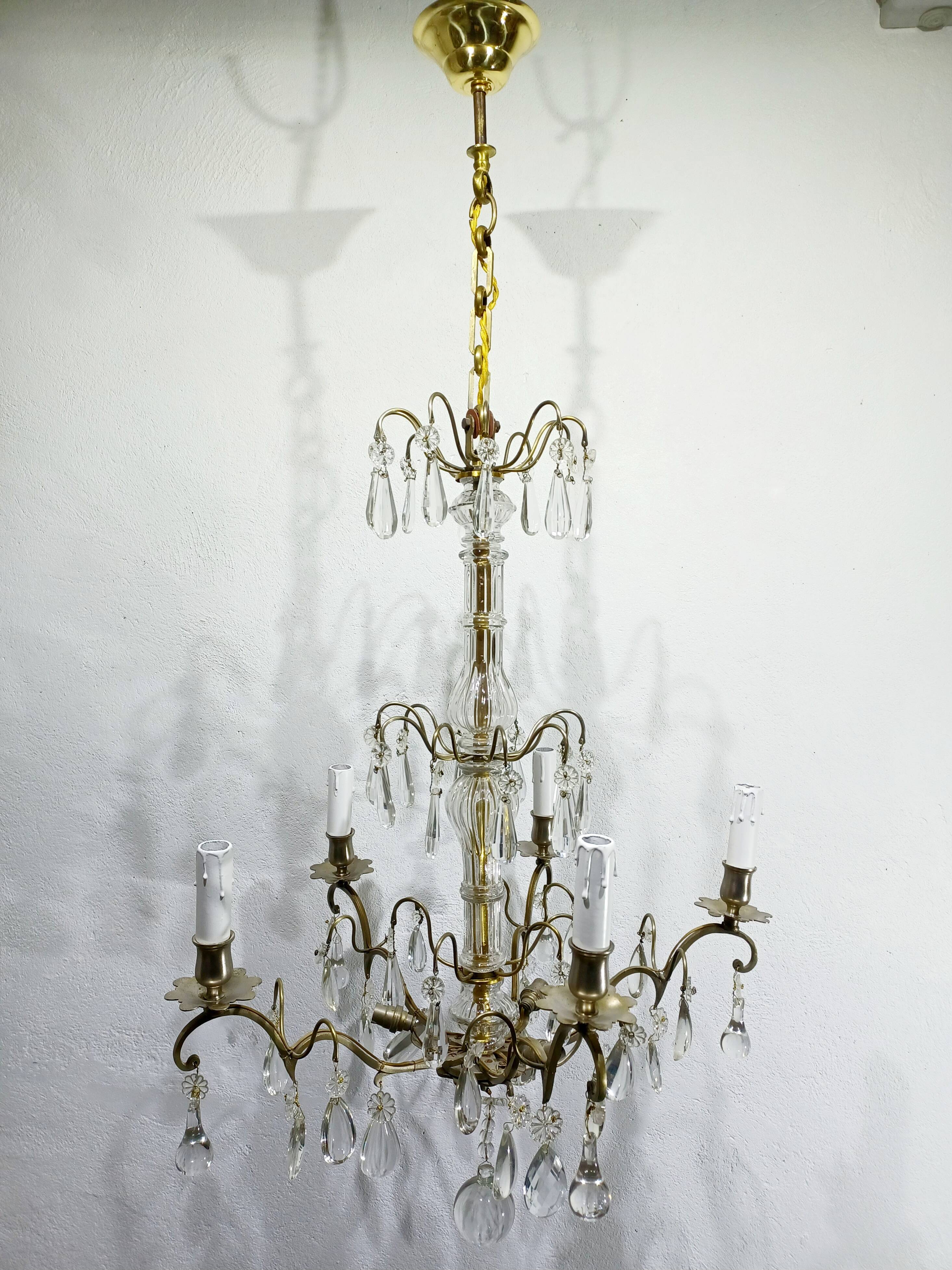 5-light crystal chandelier
