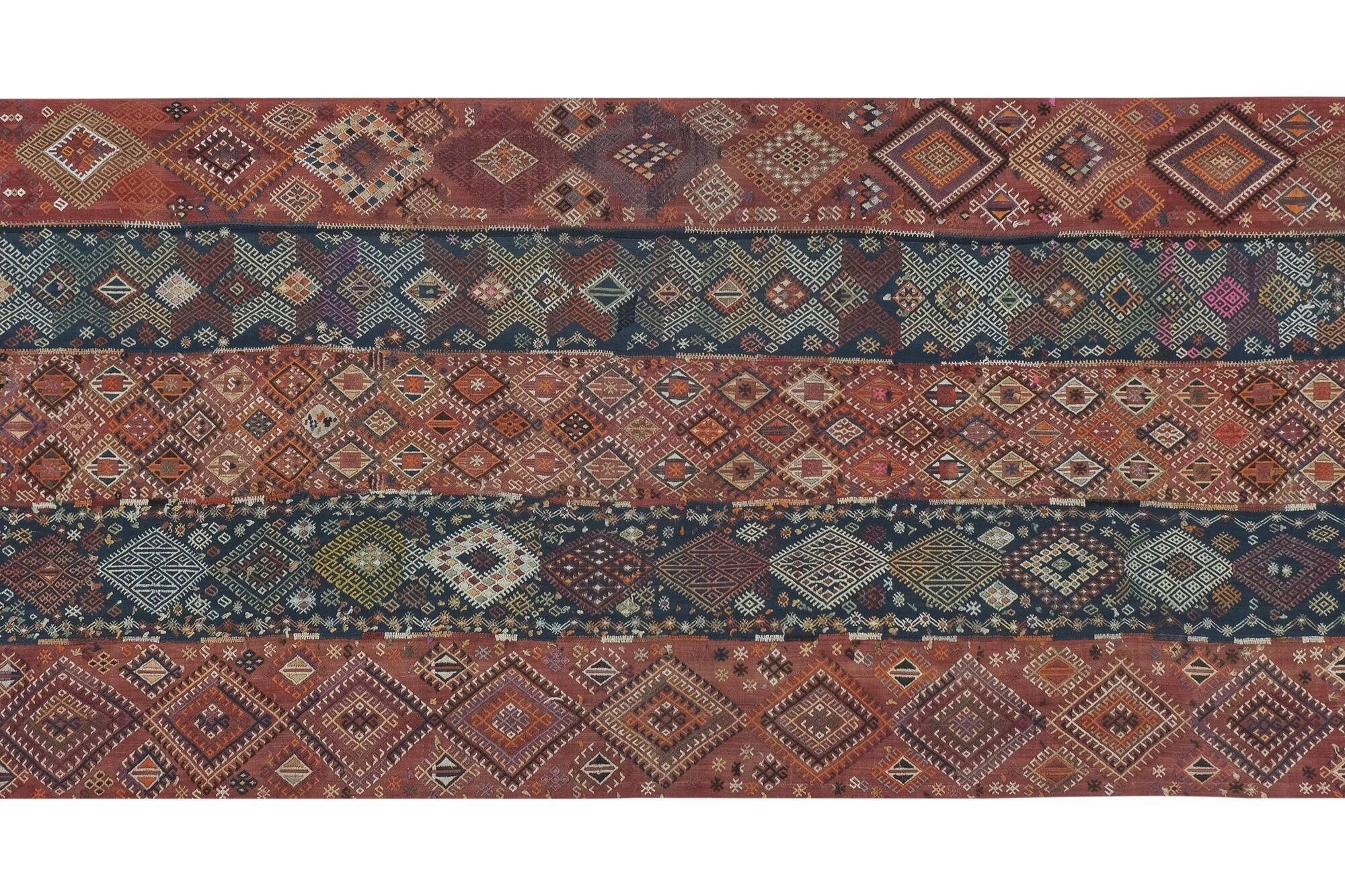 Vintage Turkish kilim handwoven 156x377 cm