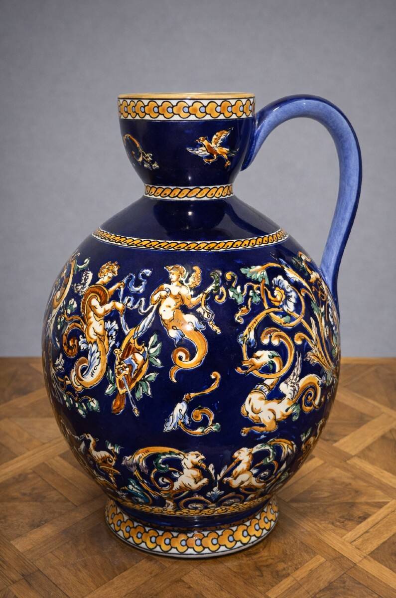 Large jug / decorative pitcher in earthenware – Gien France
