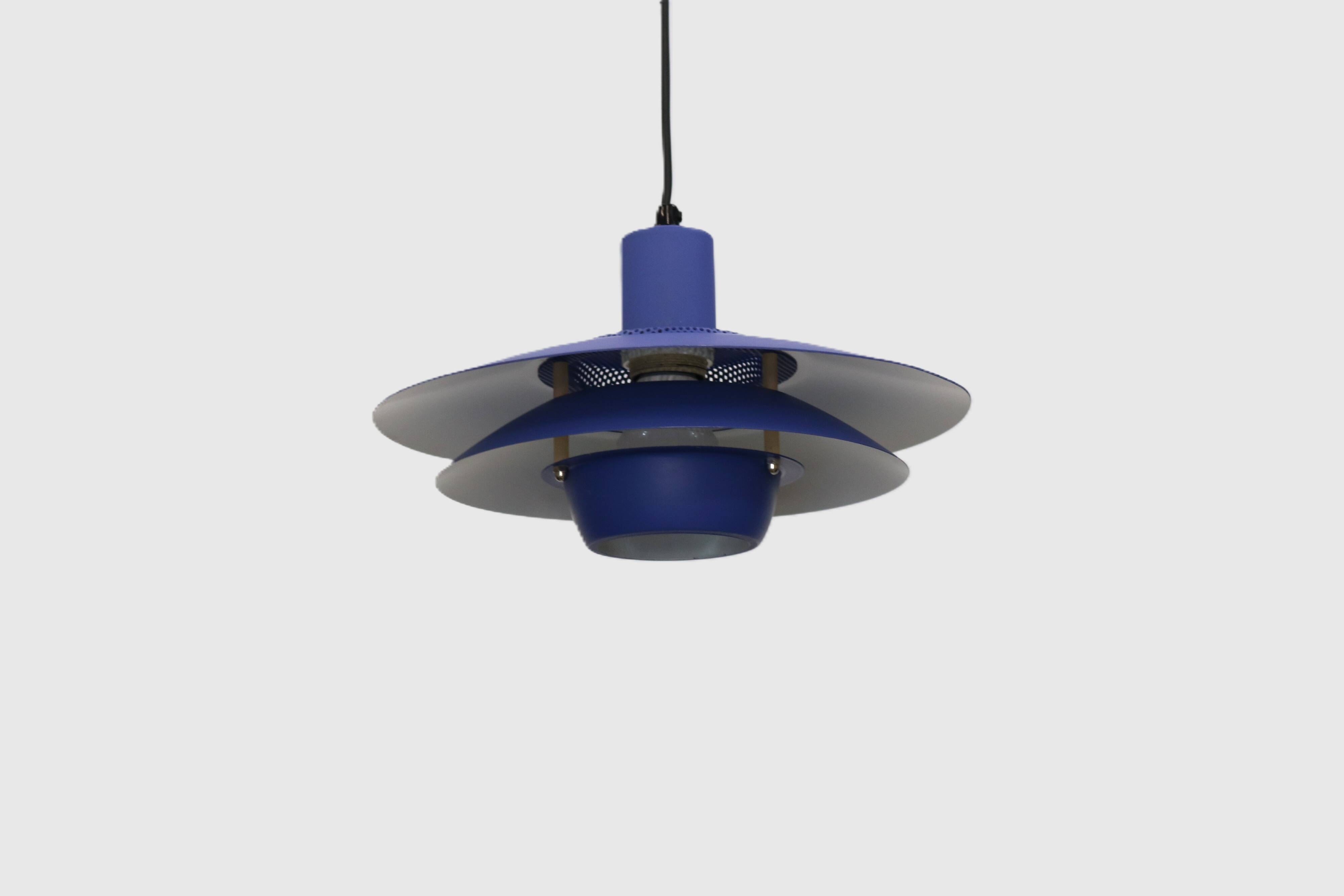 Blue coloured top design lamp by Jeka Metaltryk - Model Viola type 3013-P -