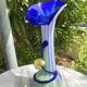 Large blown Murano glass vase with floral decoration.