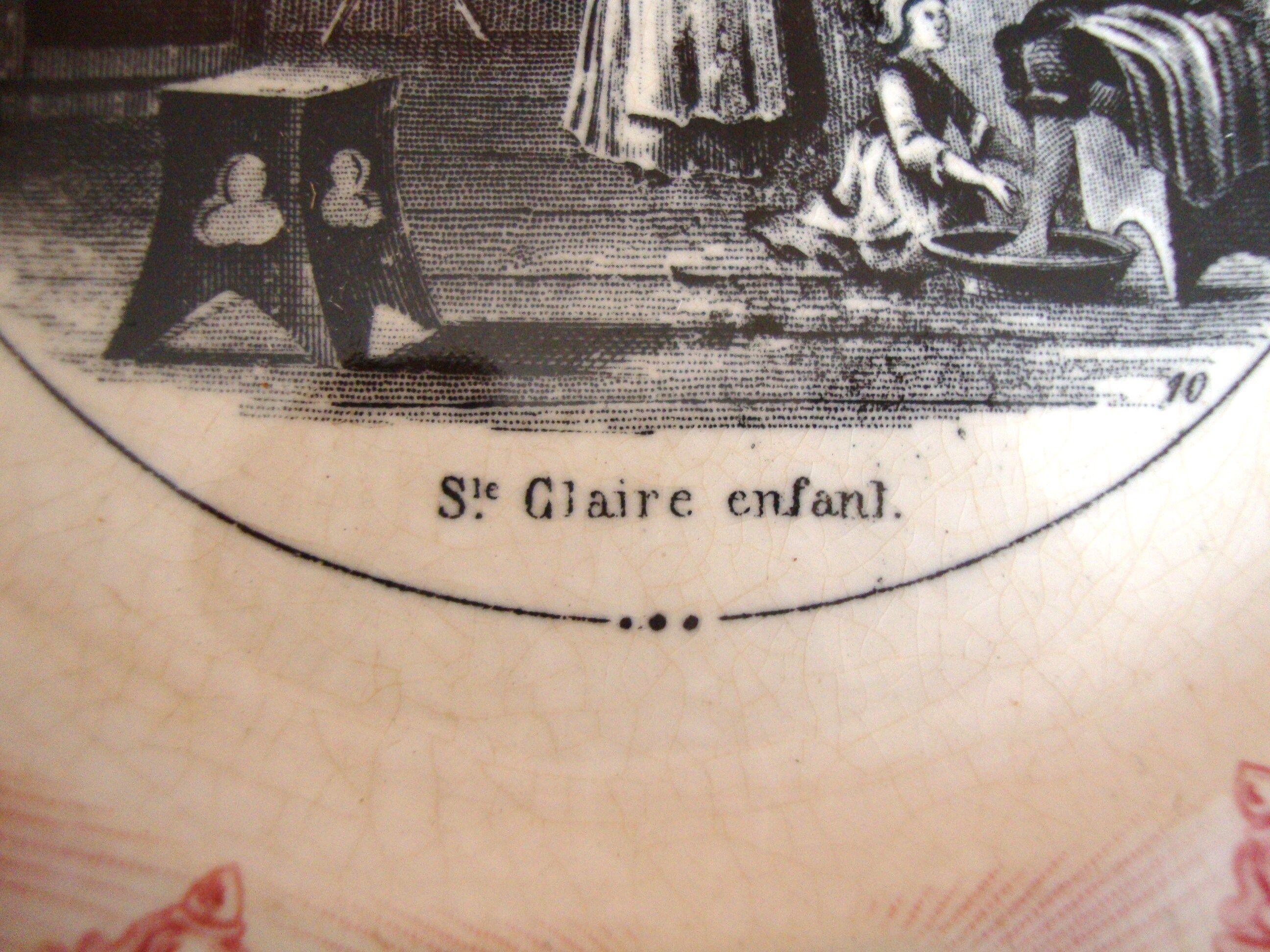 4 'talking' plates Sarreguemines The Saints and Saints