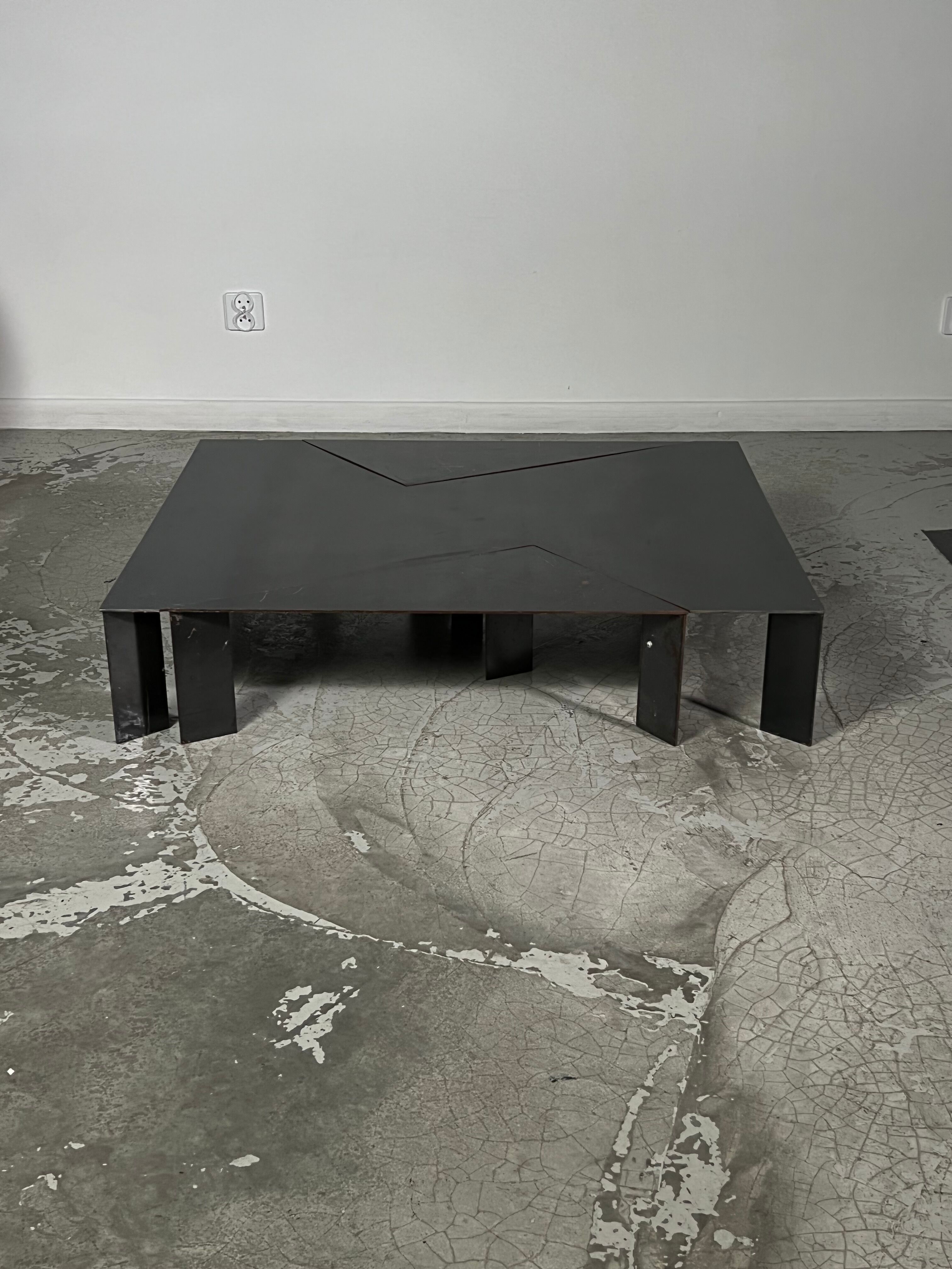 80s steel coffee table