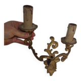 2 antique gold wall lights