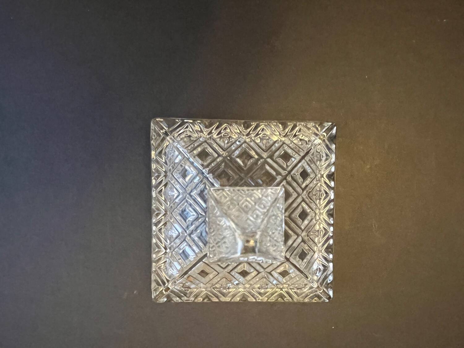 Cut glass sugar bowl