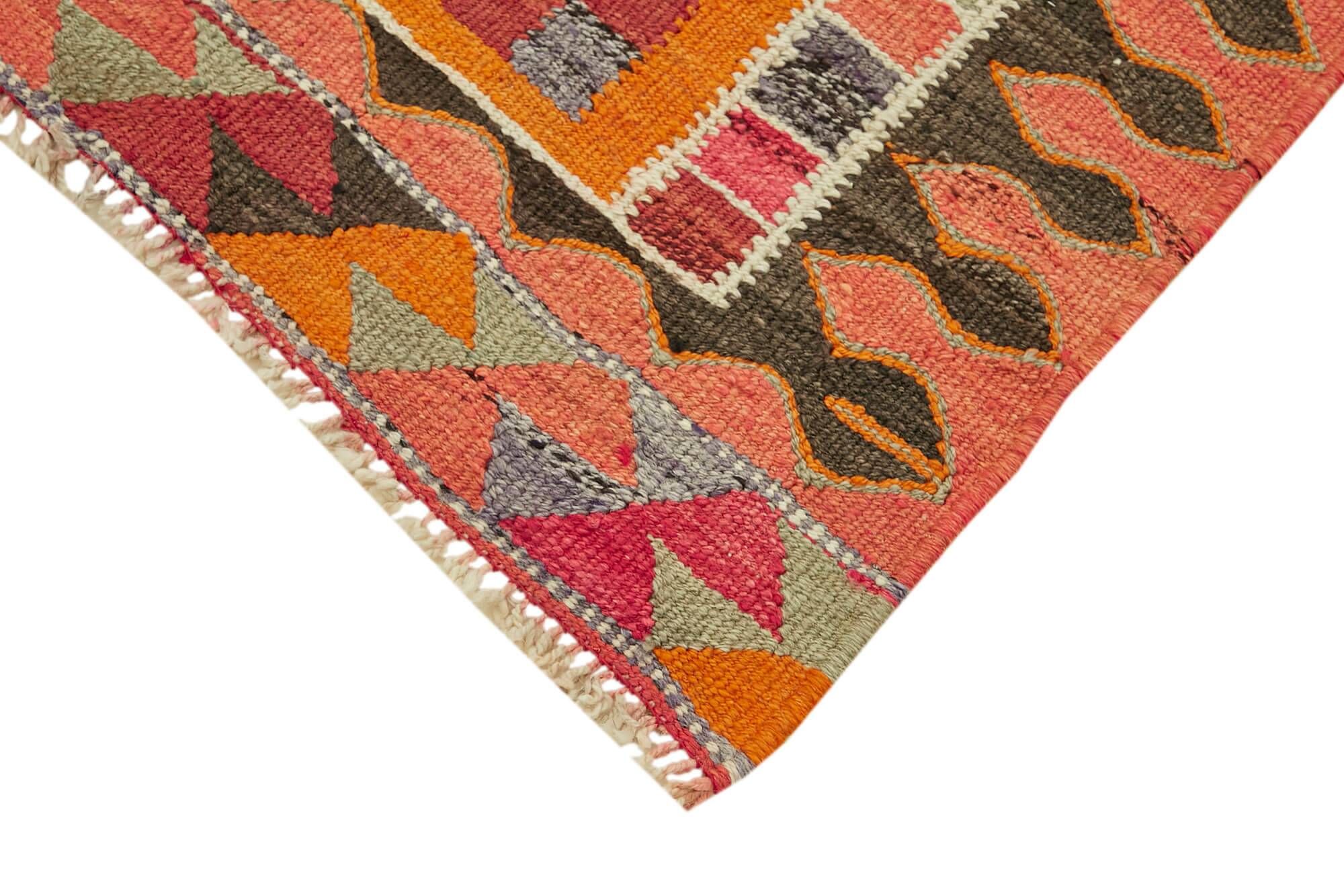 Turkish Handwoven Vintage Herki Kilim 94 cm x 346 cm