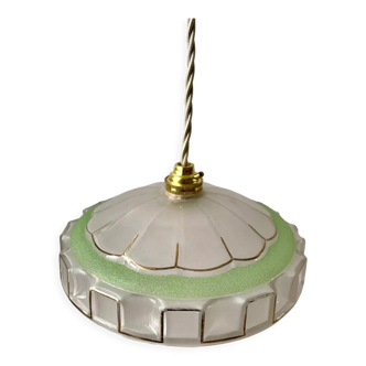 Green granite glass pendant lamp 50s-60s