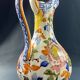Large Gien earthenware ewer pitcher with Peonies decor