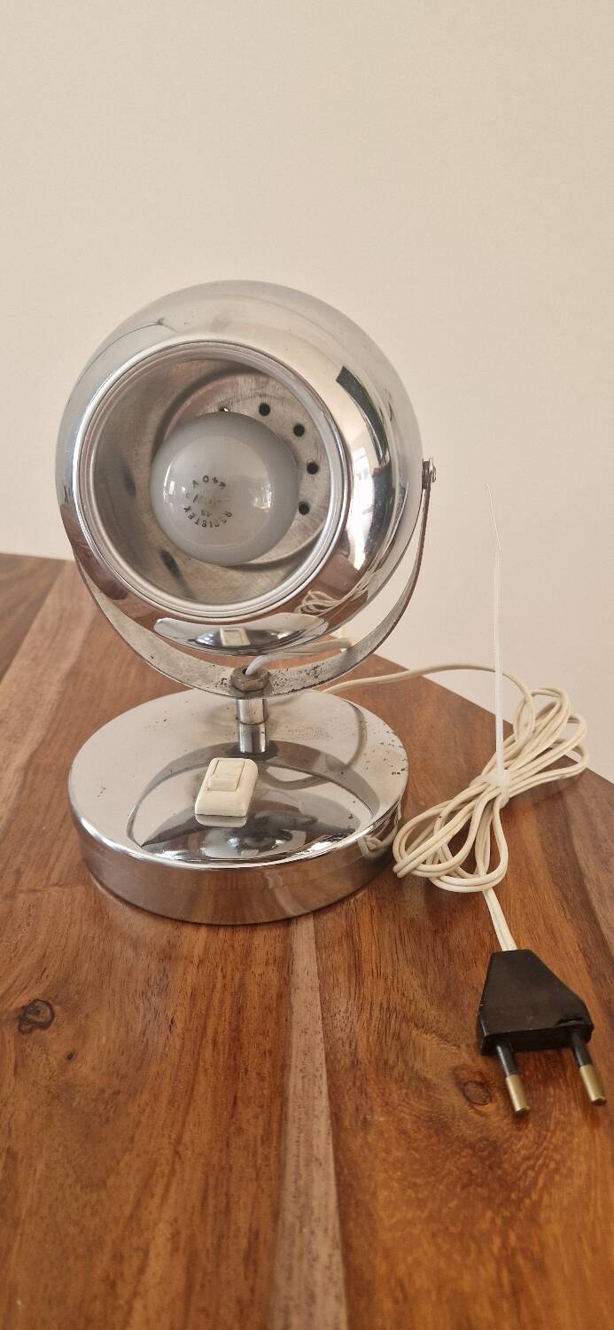 Pair of 1960s Space Age design chrome lamps