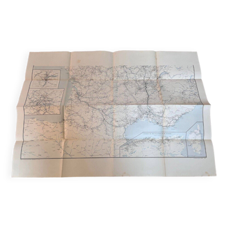 Carte Géographique Des Chemins De Fer Français (Sud) de 1891