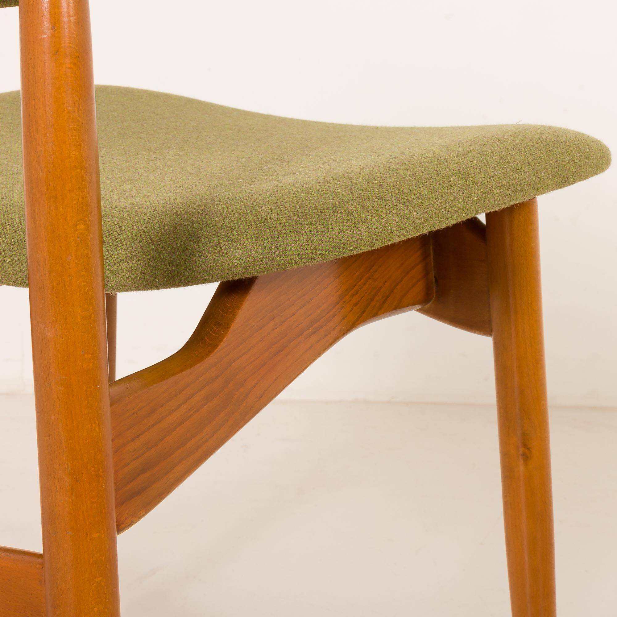 Arne Hovmand Olsen style Scandinavian mid century chairs, set of 4, 1970s