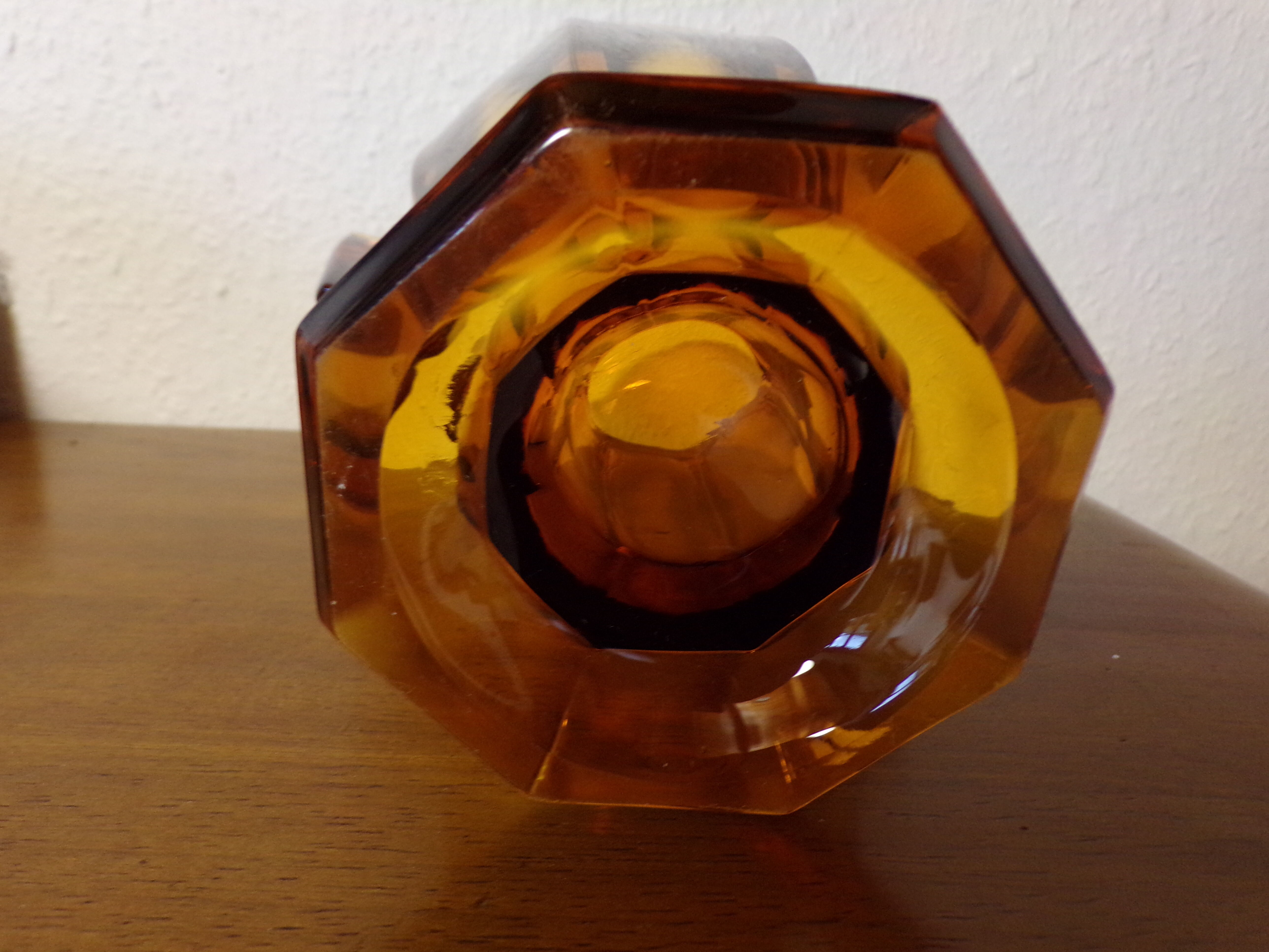 Amber art deco vase year 30 Czech Republic