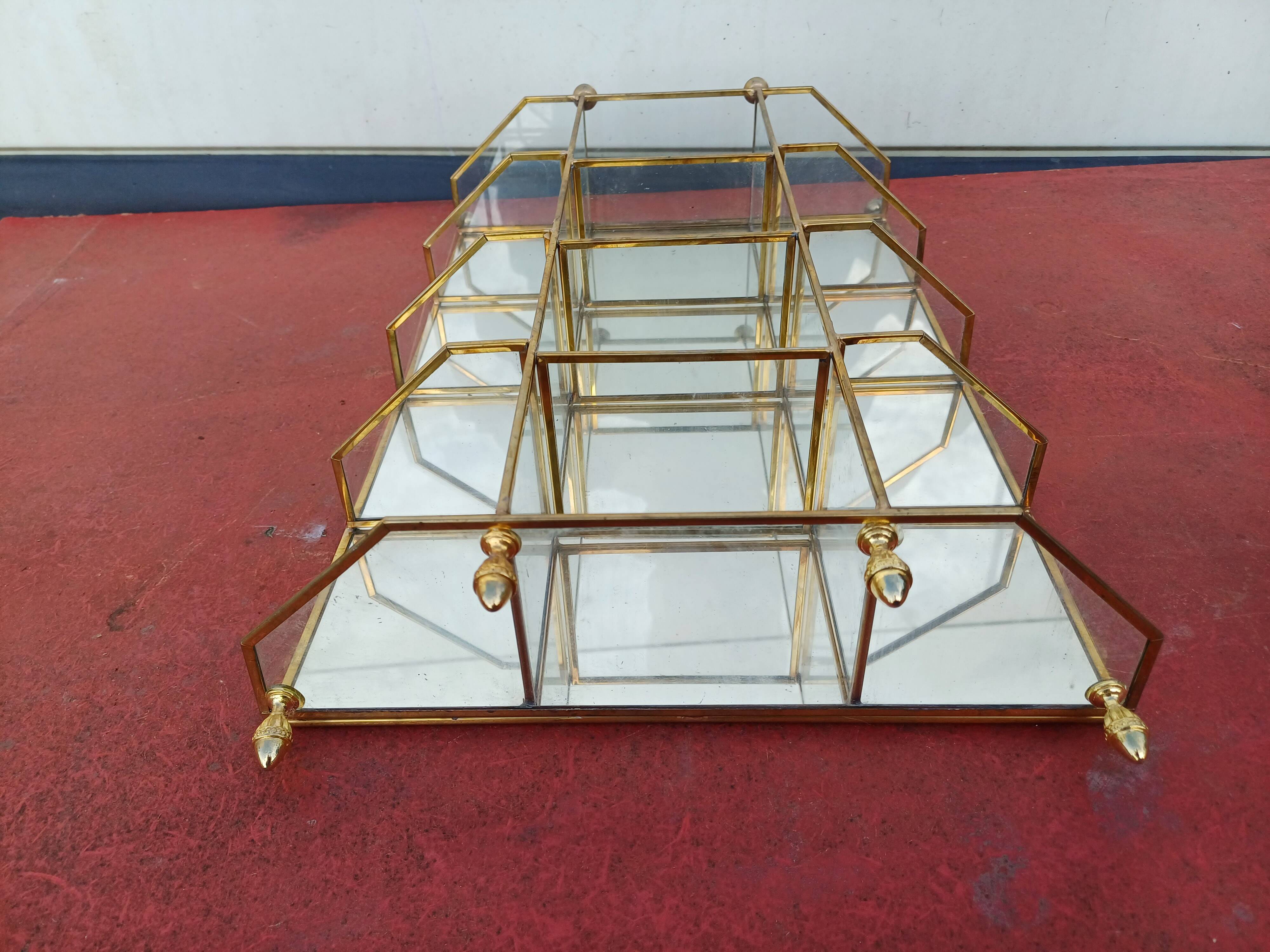Vitrine Laiton , Verre et Miroir
