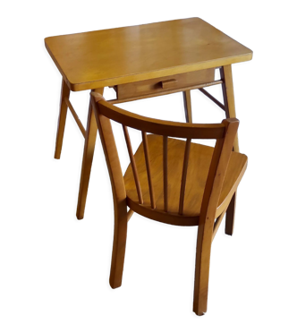 Bureau et chaise enfants par Baumann – années 60/70