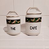 Pair of pretty chicken spice boxes